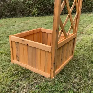 Wooden Garden Planter with Trellis