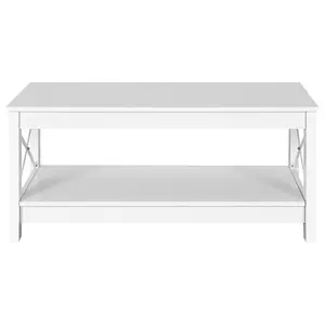 O'Kean 4 Legs Coffee Table with Storage White / Walnut 