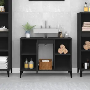 Berkfield Sink Cabinet Black 80x33x60 cm Engineered Wood