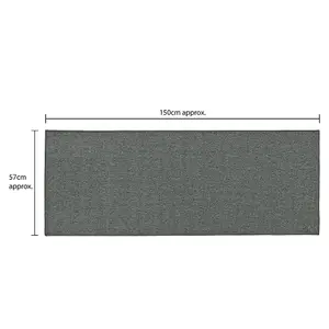 JVL Eden Machine Washable Latex Backed Runner Doormat, 57x150cm, Grey