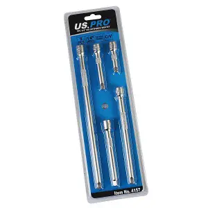 US PRO 1/4" Dr Extension Bar Set 5pc - 50 / 75 / 100 / 150 / 225mm 4157