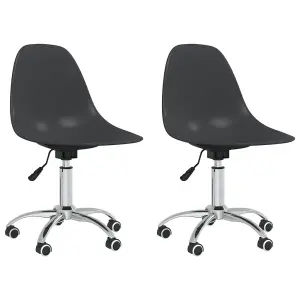 Berkfield Swivel Dining Chairs 2 pcs Light Grey PP