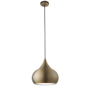 Anson Lighting California Pendant light finished in Matt antique brass paint