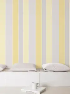 Galerie Smart Stripes 2 Yellow Gold Wide Stripe Smooth Wallpaper