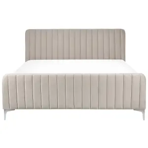 Velvet EU King Size Bed Taupe LUNAN