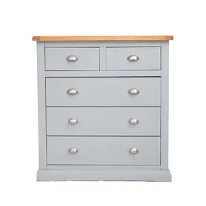 Loreo 5 Drawer Chest of Drawers Chrome Cup Handle