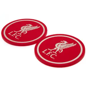 Liverpool FC Coaster Set (Pack Of 2) Red (One Size)