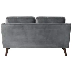 2 Seater Velvet Sofa Grey LOKKA