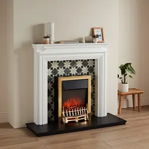 Focal Point Regent White & black MDF Timeless Fireplace surround set