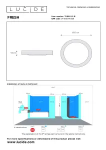 Lucide Fresh Modern Flush Ceiling Light Bathroom 35cm - 2xE27 - IP44 - Satin Chrome