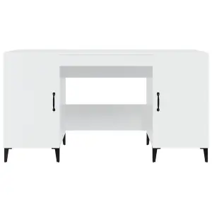 Berkfield Desk High Gloss White 140x50x75 cm Engineered Wood