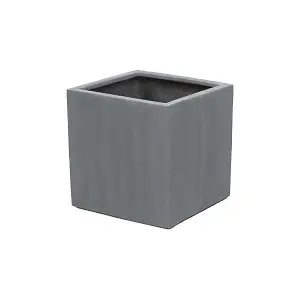 Primrose Polystone Grey Square Cube Outdoor Patio Planter 52cm