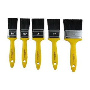 Charles Bentley Bulldozer 770 Paint Brush 10 Pack Soft Grip Yellow Assorted Durable Synthetic Filament