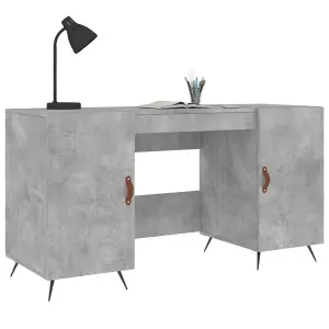 Berkfield Desk Concrete Grey 140x50x75 cm Engineered Wood