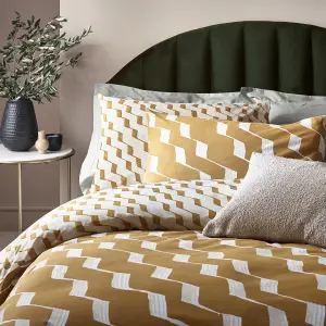 Hoem Zabine Abstract Geometric Cotton Rich Reversible Duvet Cover Set