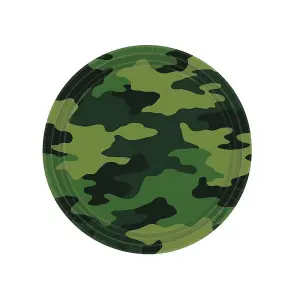 Amscan Paper Camouflage Party Plates (Pack of 8) Green (One Size)