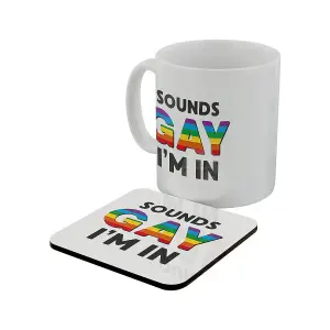 Grindstore Sounds Gay Im In Mug & Coaster Set White (One Size)