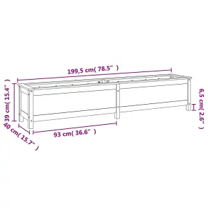 Berkfield Garden Raised Bed Grey 199.5x40x39 cm Solid Wood Pine