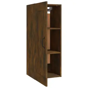 Berkfield Hanging Cabinet Smoked Oak 35x34x90 cm Engineered Wood