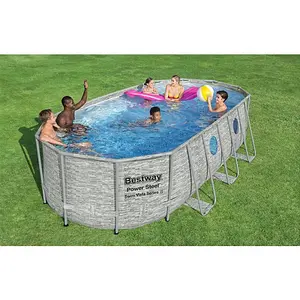 Bestway Power Steel Swim Vista Series™ 18ft x 9ft x 48in Oval Pool Set with Filter Pump