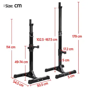 Yaheetech Black Solid Steel Adjustable Squat Rack for Home Gym