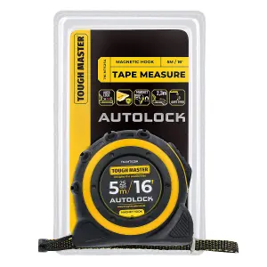 TOUGH MASTER Tape Measure AUTOLOCK with 25mm Magnetic Blade Metric / Imperial - 5 Metres (TM-MT525A)