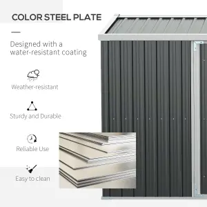 Outsunny Outdoor Garden Storage Shed Steel Tool Storage Box for Backyard Grey