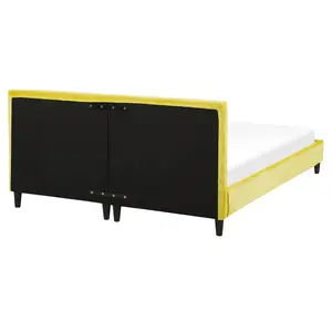 Velvet EU King Size Bed Yellow FITOU