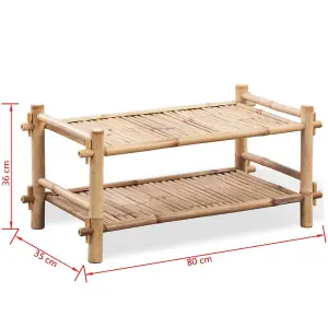 Durable 2-Tier Bamboo Shoe Rack