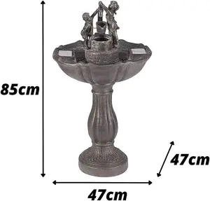 Bronze Effect Table Water Feature Fountain for Garden Freestanding Tipping Pail Cascade Patio Lawn Centrepiece