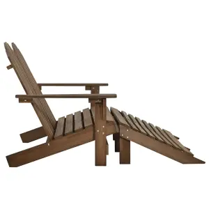 Berkfield 2-Seater Garden Adirondack Chair&Ottoman Fir Wood Brown