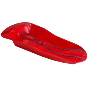 1 Red Plastic Heavy Duty Outdoor Snow Sledge Toboggan Sleigh Bobsleigh