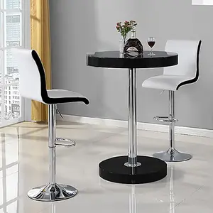 Furniture In Fashion Havana Bar Table In Black With 2 Ritz White And Black Bar Stools