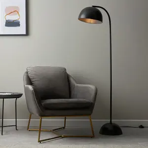 Luminosa Brodey Dome Floor Lamp Matt Black Paint