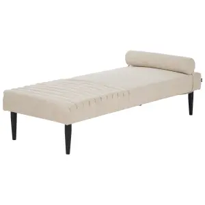 Fabric Chaise Lounge Beige MAURIAC