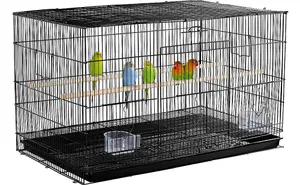 Yaheetech Black Bird Cage Flight Cage Extra Space w/ Slide-out Tray and Wood Perches