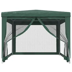 Berkfield Party Tent with 4 Mesh Sidewalls Green 3x4 m HDPE