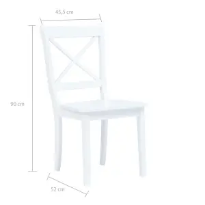 Berkfield Dining Chairs 4 pcs White Solid Rubber Wood