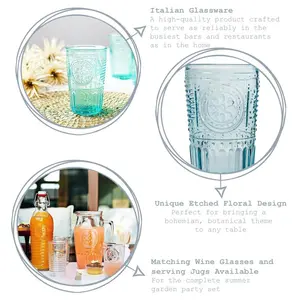 Romantic H Romantic Romantic Highball Glasses (Set of 4) Blue / 340