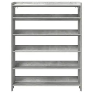 Berkfield Shoe Rack Concrete Grey 80x25x100 cm Engineered Wood