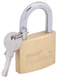 Draper Redline Brass Cylinder Padlock, 40mm 68022