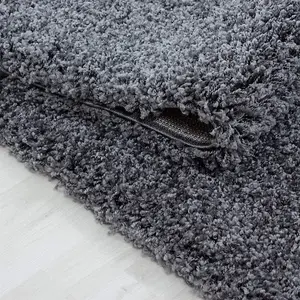 Abaseen 120x170 cm Dark Grey Shaggy Rug - Soft Touch Thick Pile Modern Rugs - Washable Area Rugs for Home and Office