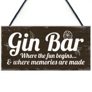 Red Ocean Gin Bar Sign Man Cave Home Bar Plaque Novelty Gift Shabby Chic Hanging Plaque Sign