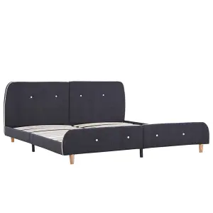 Berkfield Bed Frame Dark Grey Fabric 150x200 cm 5FT King Size