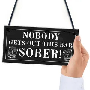 Funny Bar Sign For Home Hanging Garden Pub Plaque Gin Wine Gift