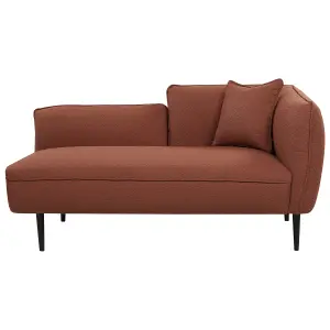 Right Hand Boucle Chaise Lounge Dark Red CHEVANNES