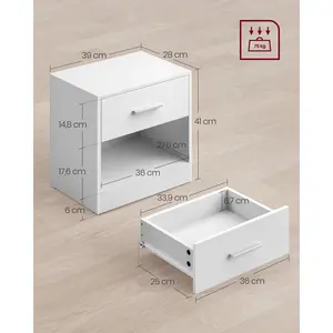 Meraya Bedside Table (Set of 2) Classic White