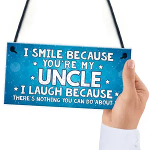 Red Ocean Funny Uncle Gift Hanging Plaque Novelty Uncle Birthday Christmas Gift From Niece Nephew