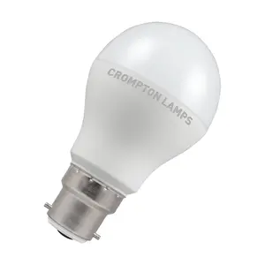 Crompton Lamps LED GLS 8.5W B22 Dimmable (5 Pack) Cool White Opal (60W Eqv)