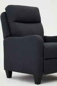 Lennox High Back Recliner Armchair Dark Grey Fabric Chair